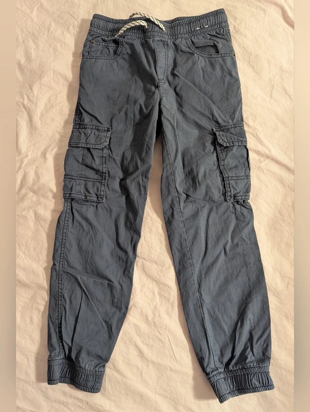 Gymboree Cargo Pants  Boys Sz 7  Elastic Waist & Elastic Hem Jogger Blue